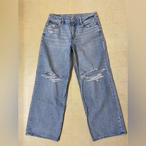 American Eagle Strigid Curvy Ripped High Waisted Stovepipe Jeans